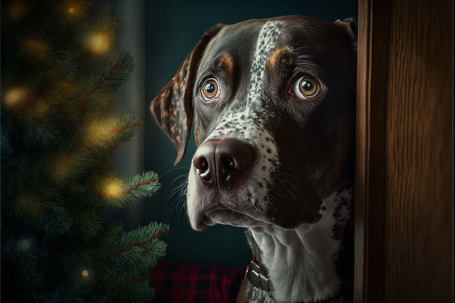 Worried dog during the holidays